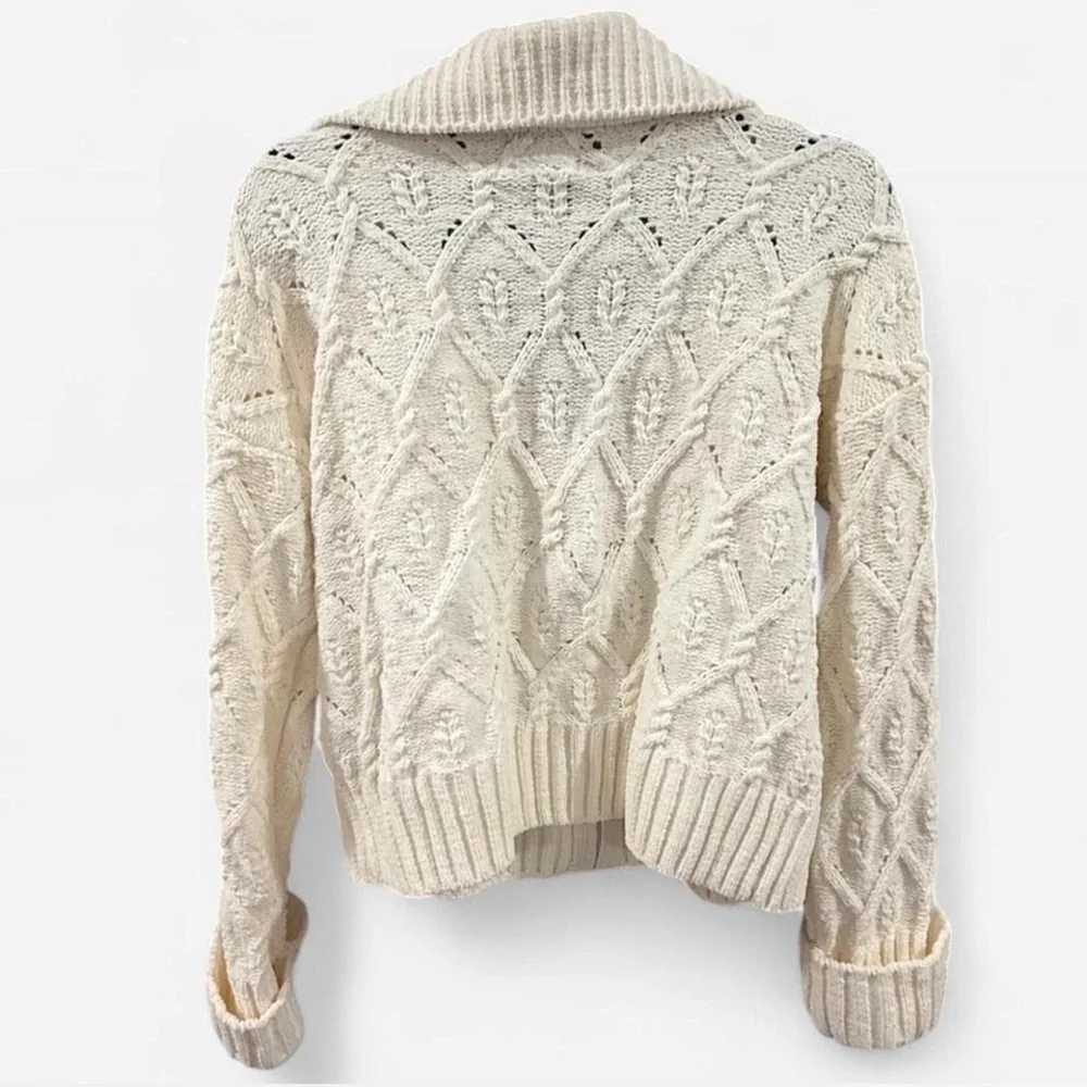 Pink Rose Cream Knit Sweater - Picture 2 of 4